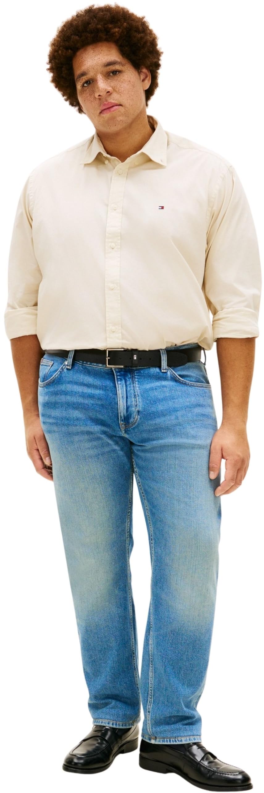 Tommy Hilfiger Uomo Camicia Flex Poplin Solid Regular Fit