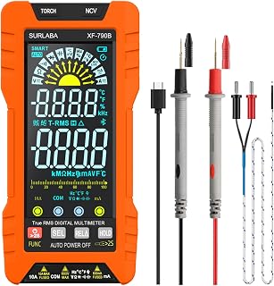Digital Multimeter TRMS 6000 Counts, Auto-Ranging Voltmeter with Non-Contact Voltage Tester, Electric Tester with Voltage, Current, Resistance, Rechargeable Battery & Data Hold for Automotive