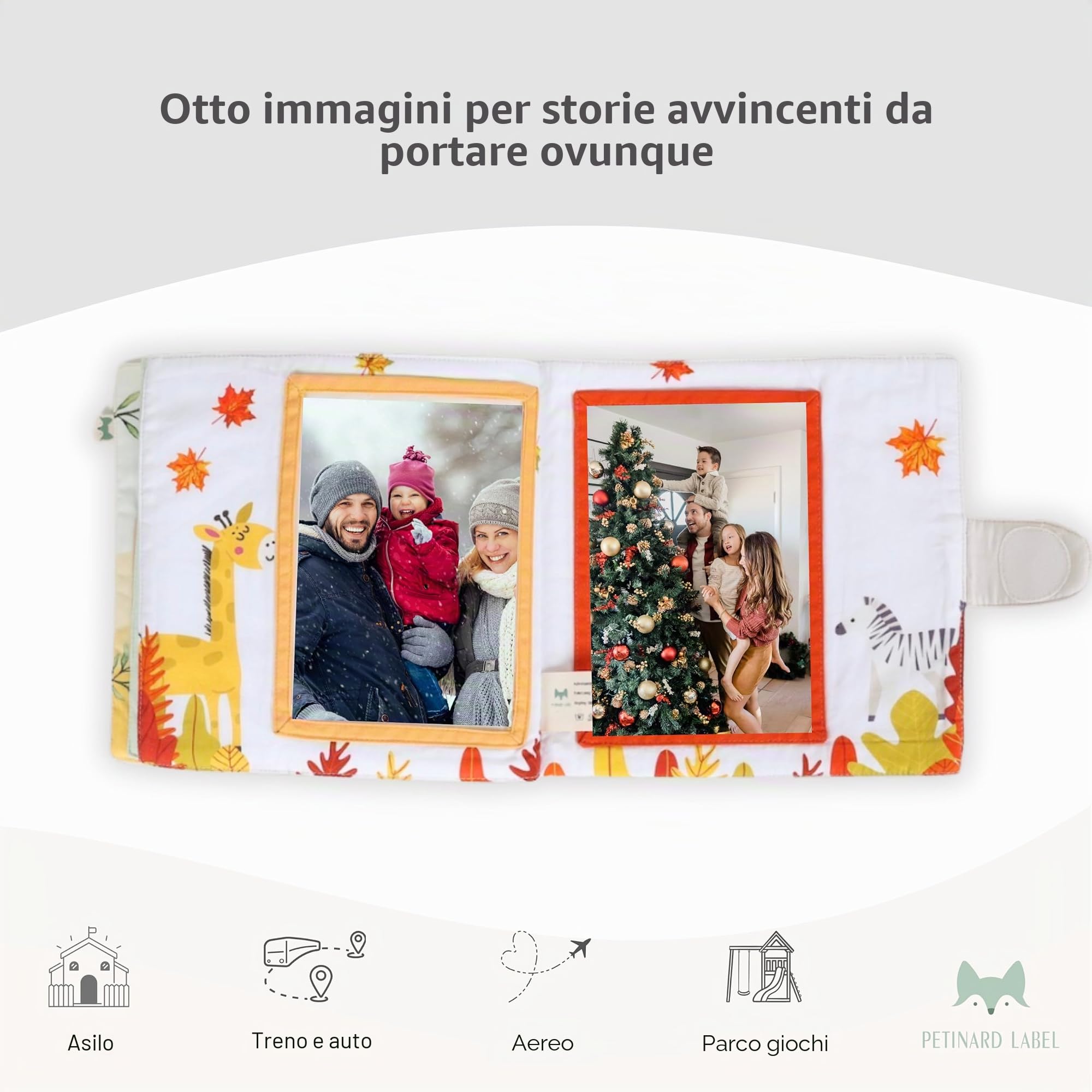 Album fotografico per bambini, in cotone biologico, con massaggiagengive e ciondolo come libro dei ricordi, per bambini a partire da 0 mesi, regalo per nascita e per abituarsi per ragazzi e ragazze