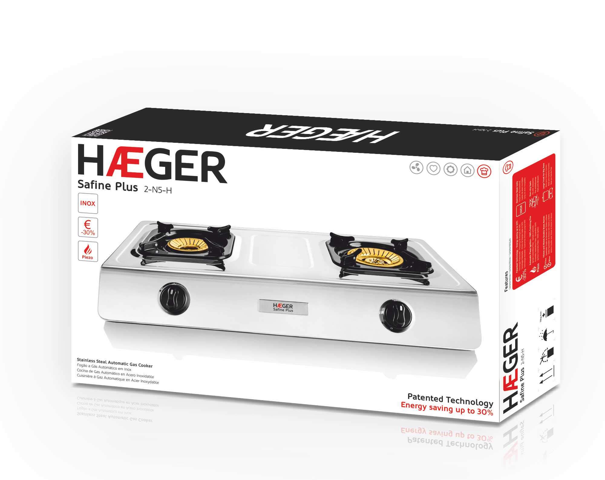Cuisinière à Gaz Haeger Safine Plus (110 mm / 90 mm)