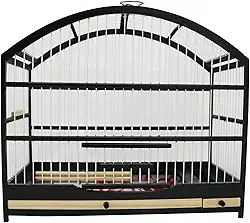 Gaiola Pequena Para Passarinho Em Madeira - Coleira/Coleiro/Coleirinha Preto