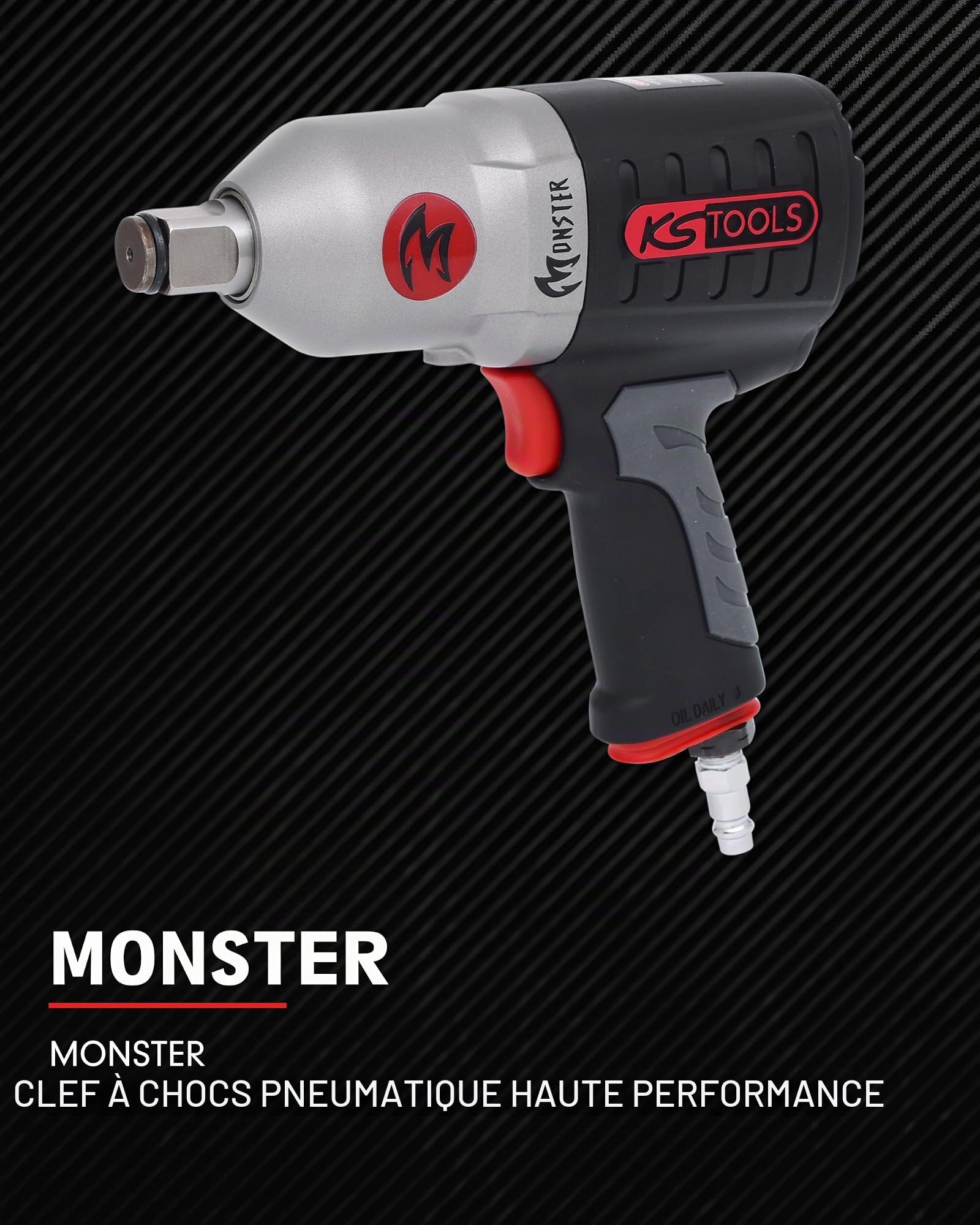 KS Tools 515.3785 Clé à Chocs Pneumatique 3/4" MONSTER Haute Performance | Clé à chocs pneumatique MONSTER 3/4", 1690 Nm
