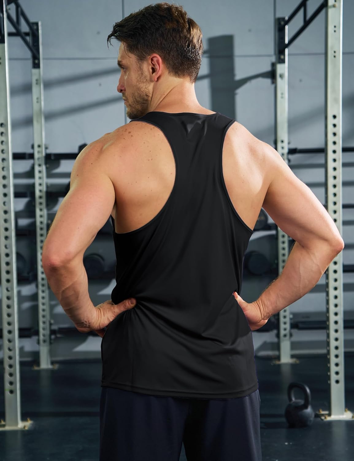 MAGCOMSEN Men's UPF 50+ Tank Tops Y Back Quick Dry Workout Gym Sleeveless Muscle Shirts Summer Bodybuilding Cut Off Shirt - Image 5