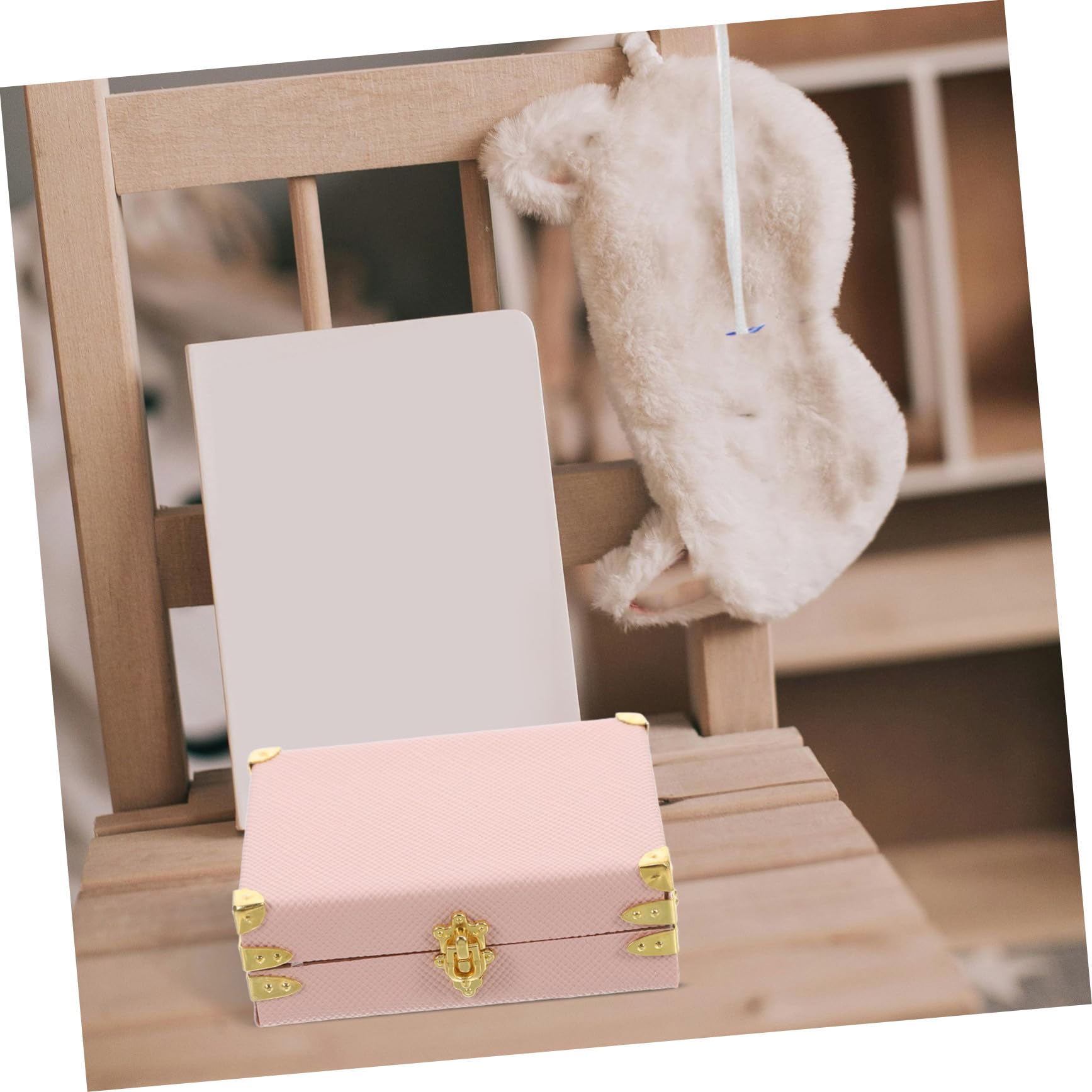 LOGOFUN Vintage Dollhouse Suitcase - 1:12 Scale Miniature Travel Box Orange