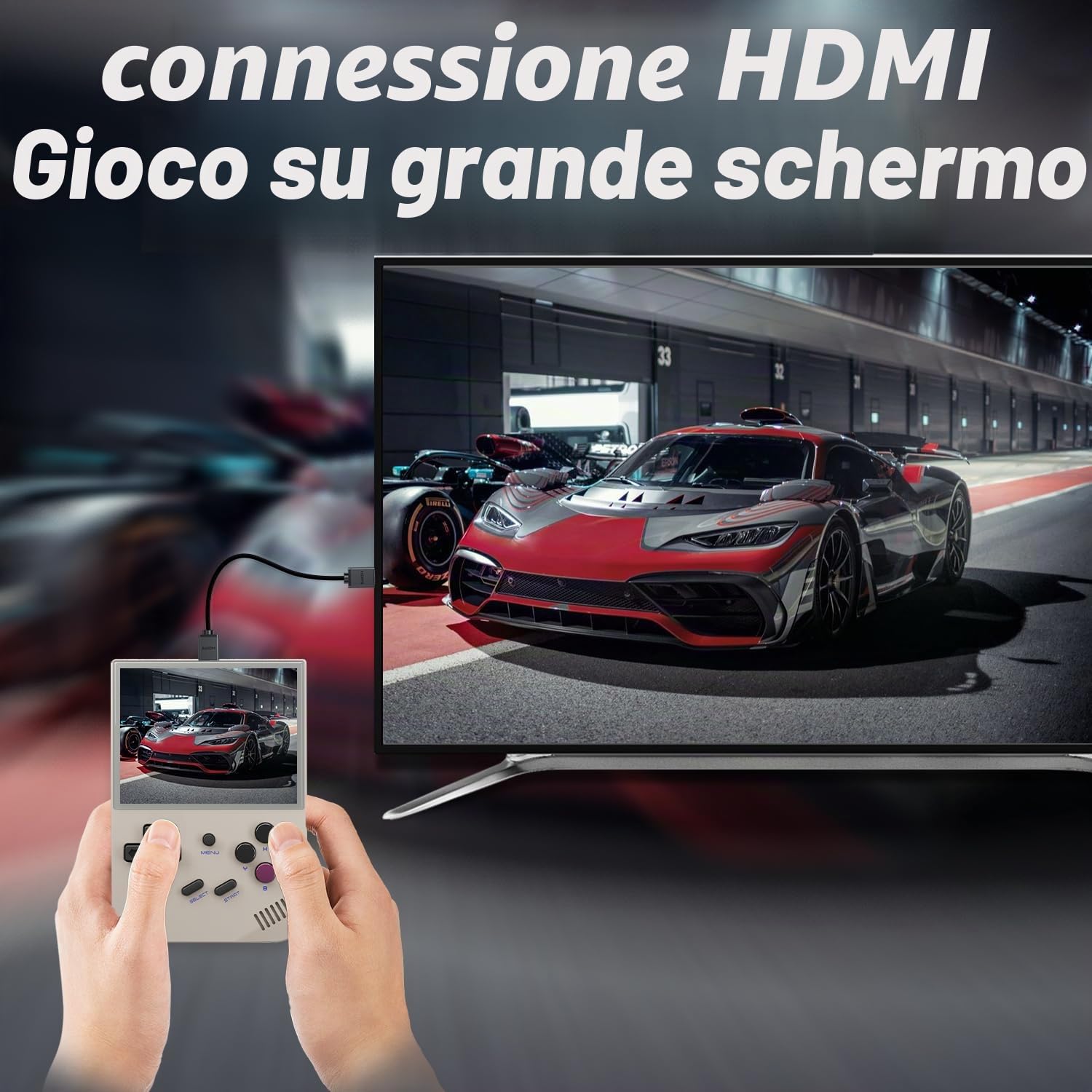 Console di Gioco Portatile Anbernic RG35XX, Schermo IPS da 3.5 Pollici, Sistema Linux Integrato con Oltre 5000 Giochi Classici, Supporto per Uscita HDMI TV (Grigio)