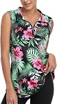 Viracy Femmes Zip Up Golf Workout Tank Tops Sleeveless Polo rapide à sec chemises de sport