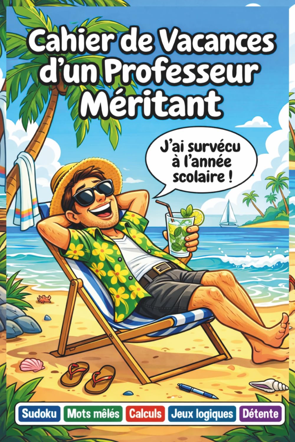 Cadeau Professeur Merci en Francais: Cahier de Vacances pour Professeur – Jeux et Activités pour un Super Prof – Cadeau de Remerciement de Fin d’Année