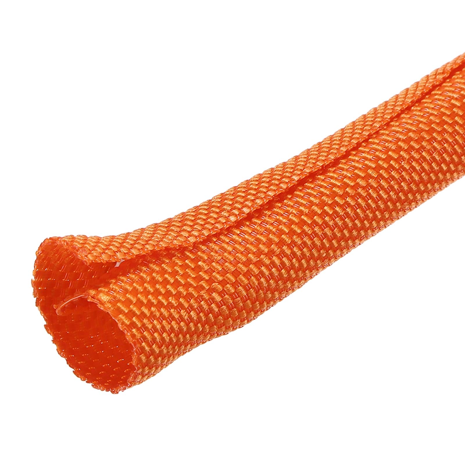 sourcing map Braided Wire Loom, 39ft(12 m) - 5/16"(8mm) Wire Split Braided Cable Management Sleeve Automotive Woven Mesh Split Loom Tubing for Multi-Cable Management, Orange