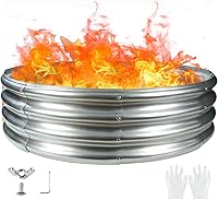 TBMLC 4FT Large Round Galvanized Steel Fire Pit Ring - Heavy Duty, Rust-Resistant Camp Fire Ring for Backyard Bonfires & Camping