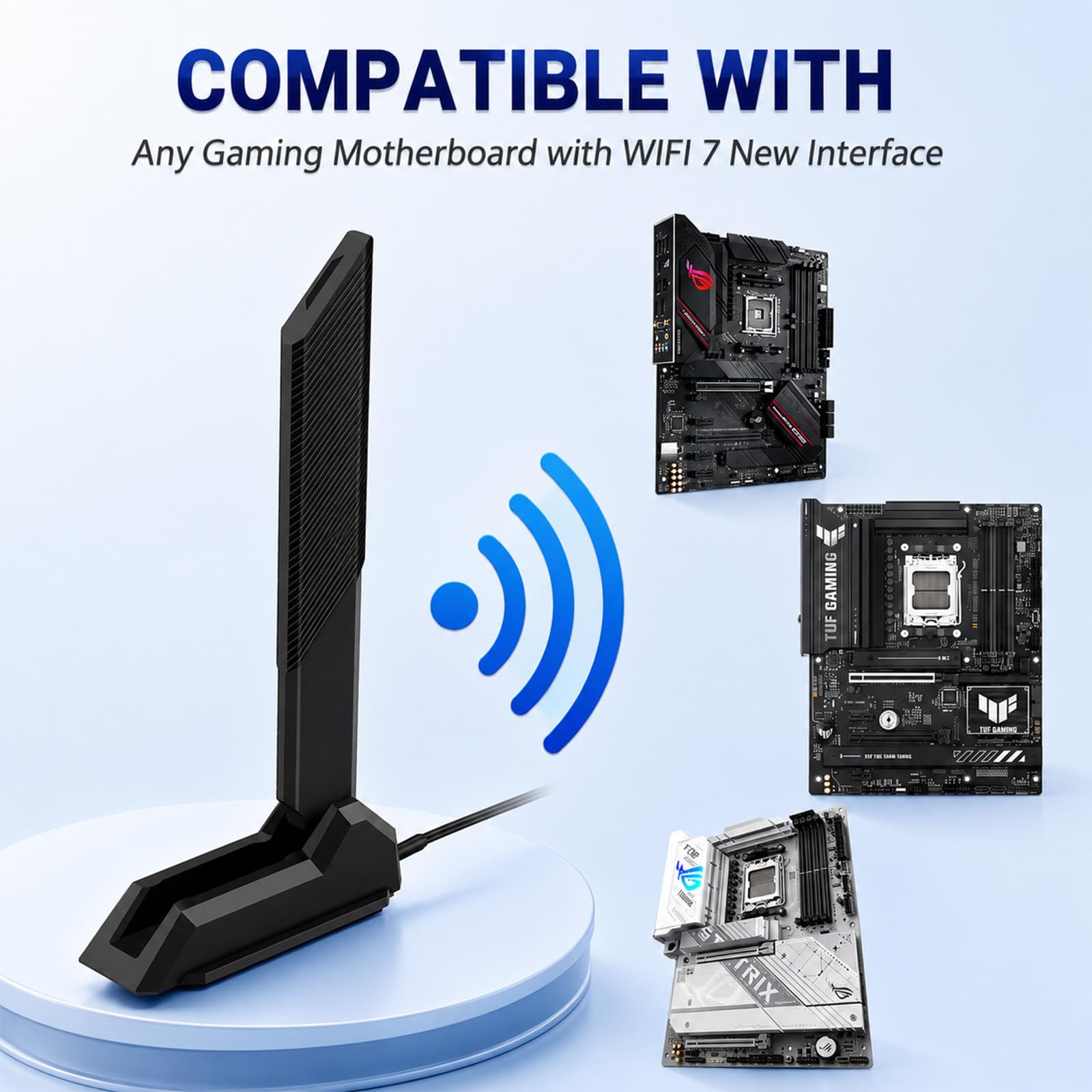 WiFi 7 Gaming scheda madre antenna base magnetica con connettore push-on (non RP-SMA), Kaunosta