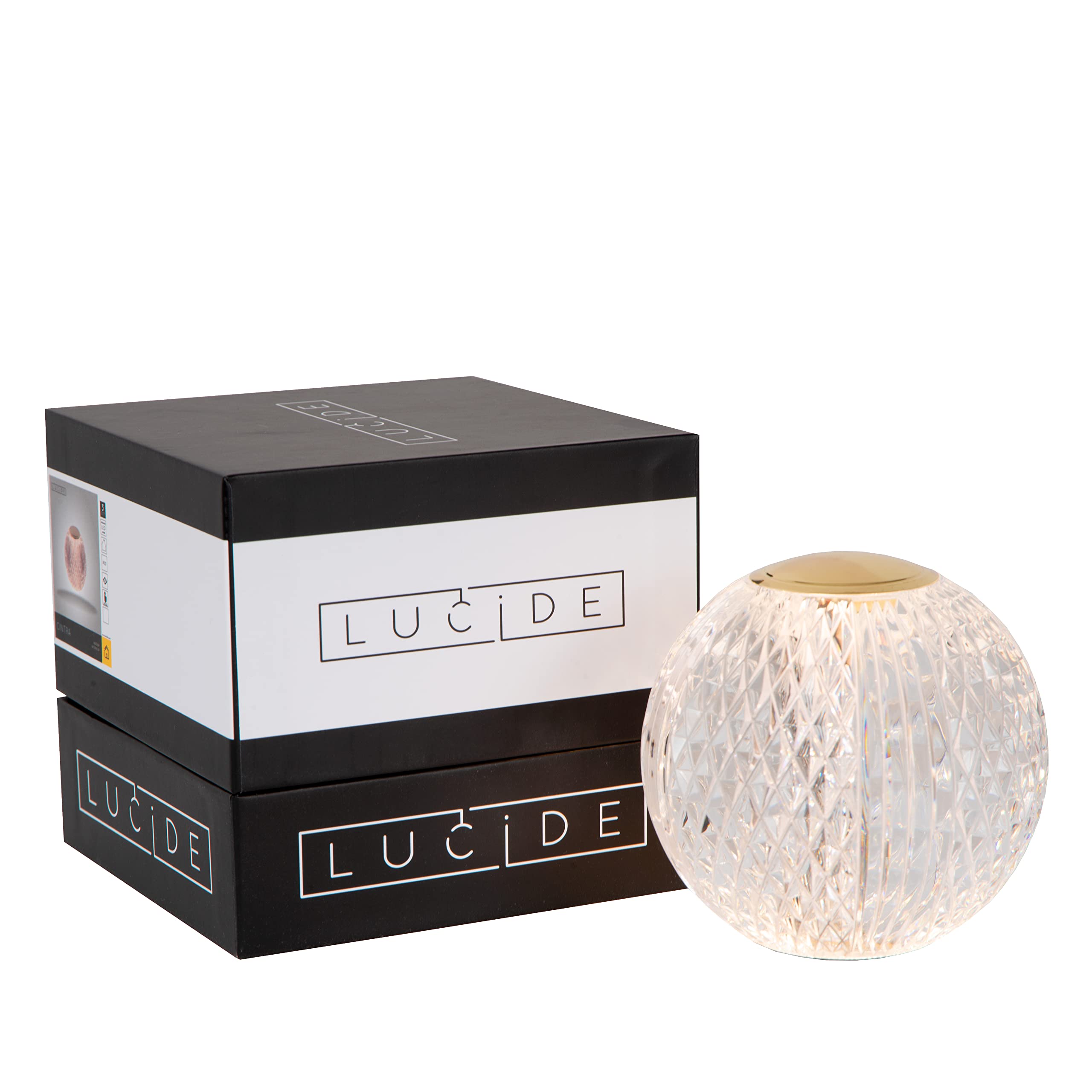 LUCIDE CINTRA - wiederaufladbare Tischlampe - Akku/Batterie - Ø 11 cm - LED 3 StepDim - 1x2W 3000K - Transparent