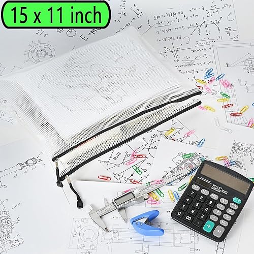 Miniatura 5 de AUSTARK 20 bolsas con cremallera, bolsas de malla de PVC con cremallera, bolsas de almacenamiento para juegos de mesa, bolsas de almacenamiento