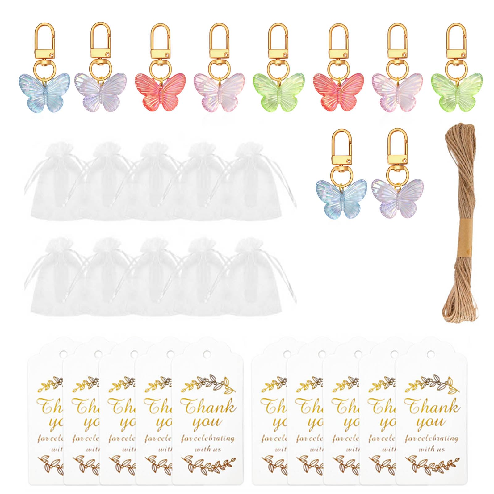 10 Pcs Butterfly Keychain Cartoon Animal Keyring Backpacks Handbag Pendant Car Keychain Bag Charm Decorations For Kids Butterfly Keyring Stylish Bag Charm Pendant For Woman Girls