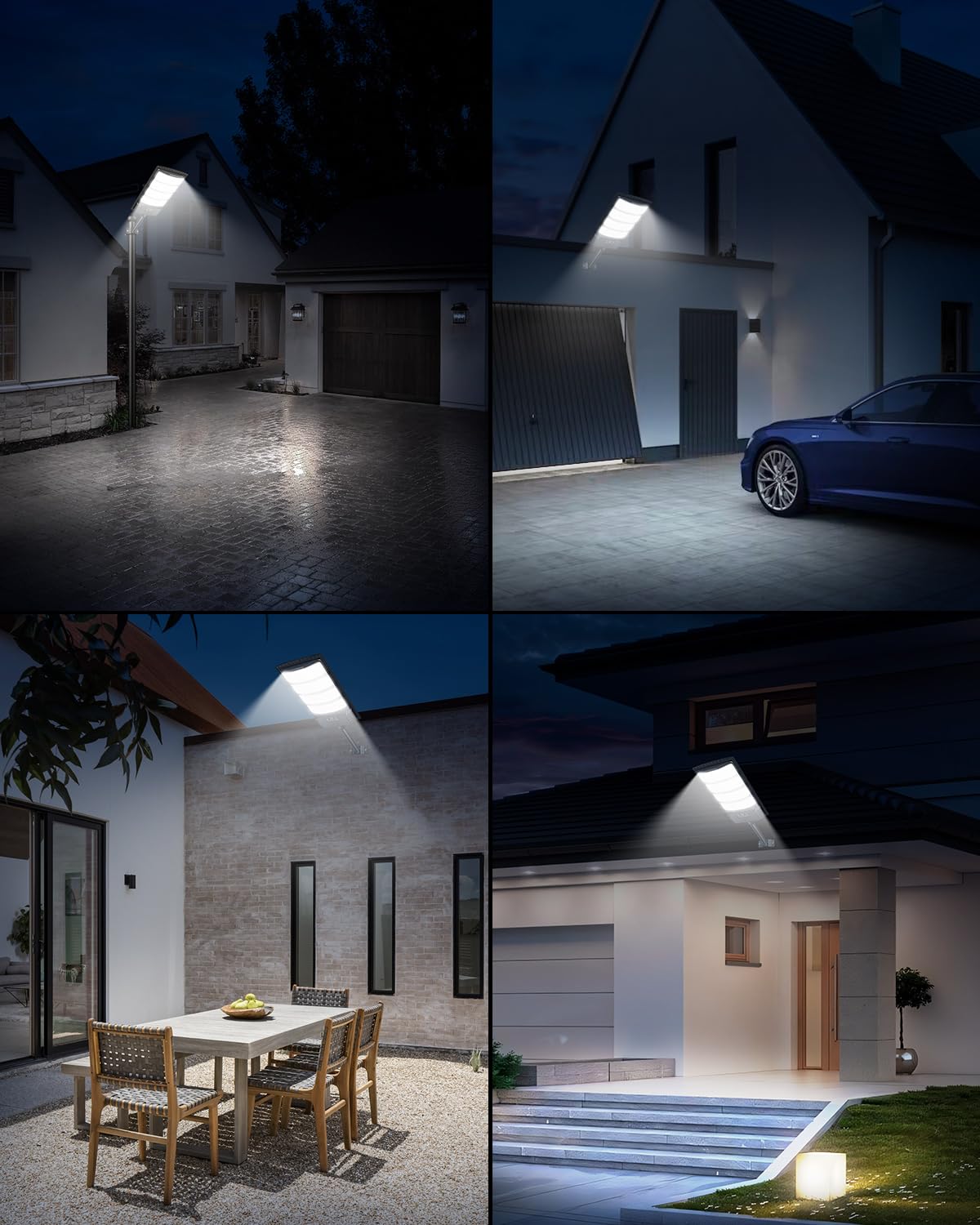 LEKIA Farolas Solares Exteriores, Potente Farola Solar con Sensor de Movimiento, Mando a Distancia, Gran Angular de 320°, 6500K Impermeable Foco Solar Luz de Seguridad para Jardín, Patio, 2 Paquetes