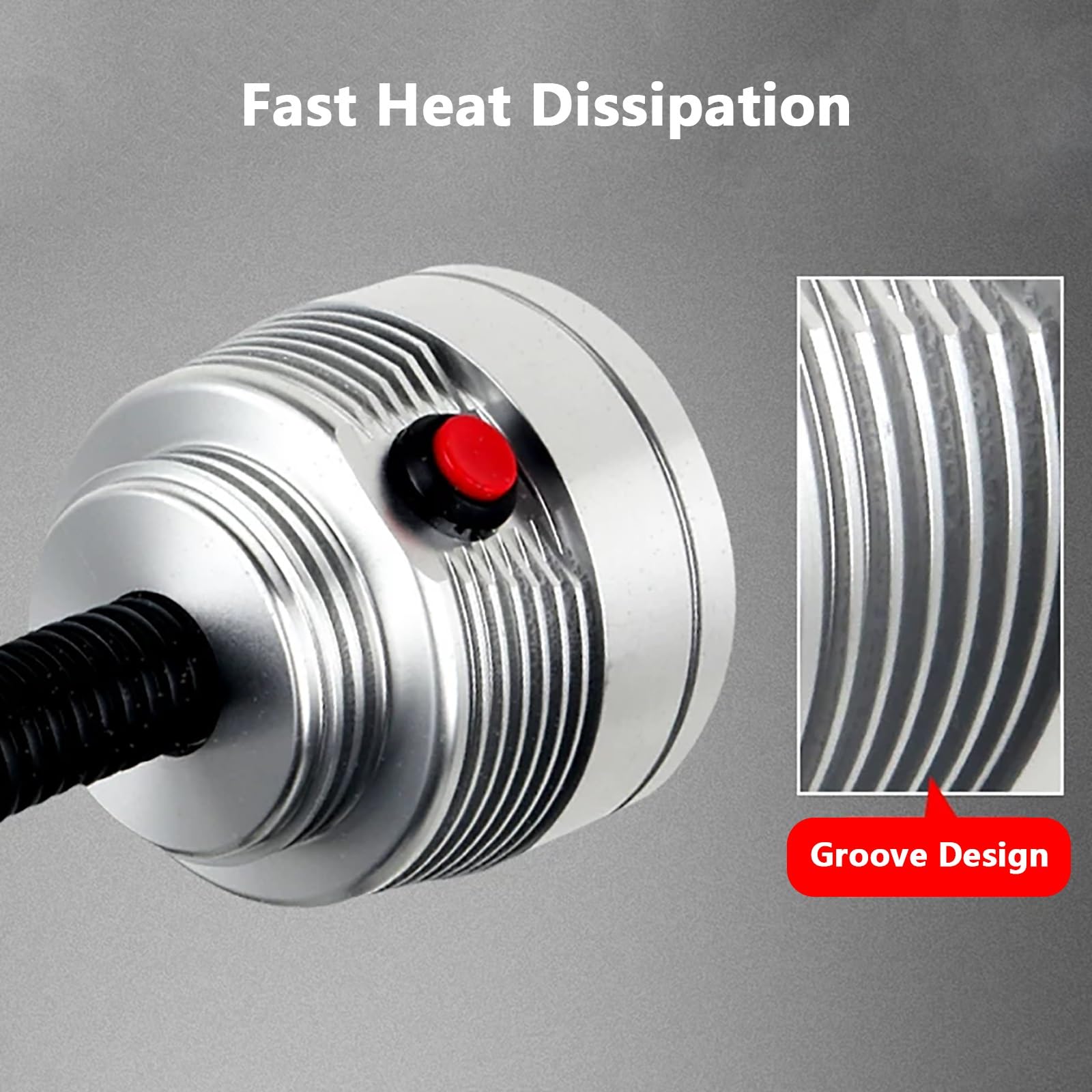 Lampada da Lavoro Impermeabile IP68, Lampada Industriale Flessibile a Collo D'oca per Banco da Lavoro, Base di Montaggio in Lega di Alluminio(6W 110~220V)