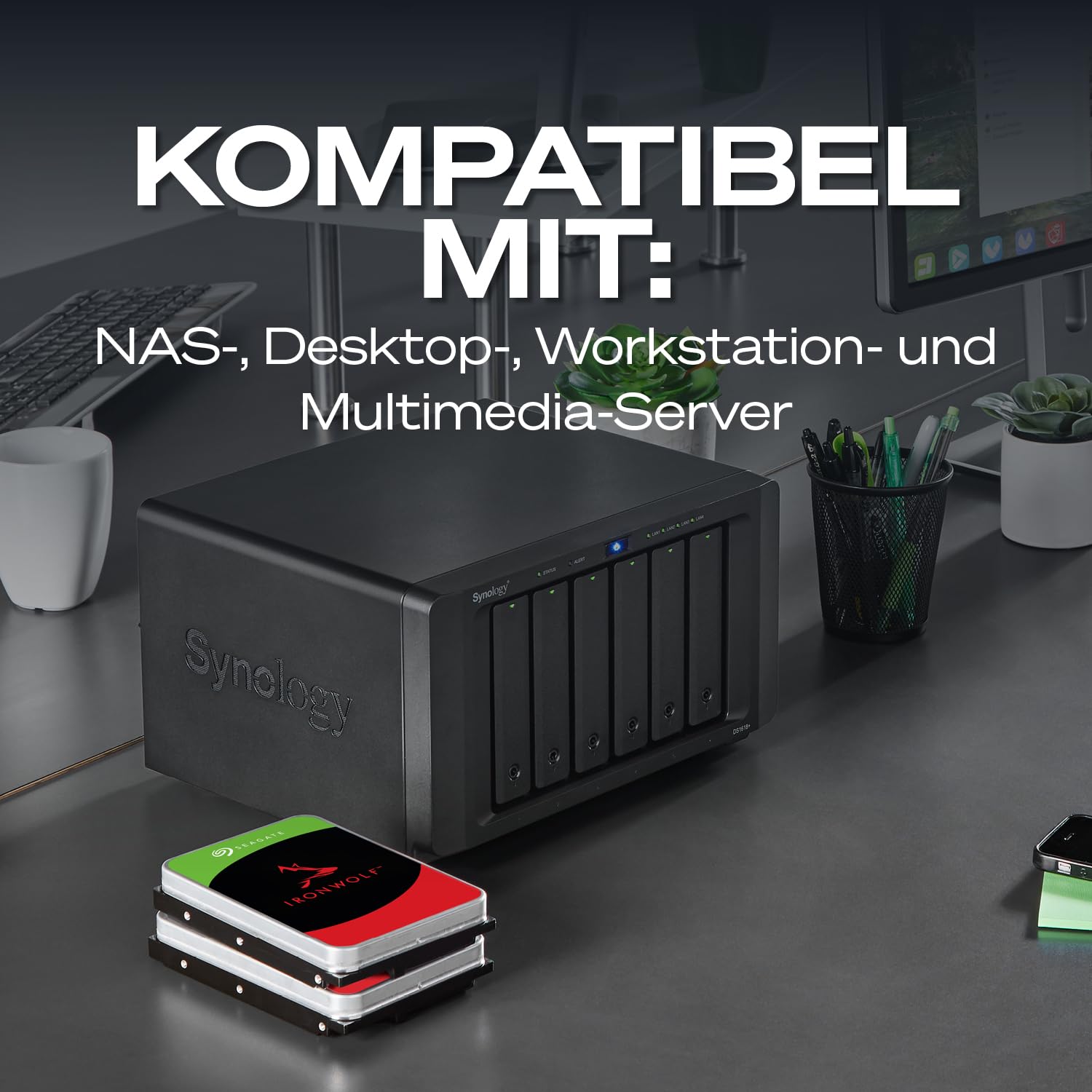 Seagate IronWolf 4TB NAS Interne Festplatte HDD 3.5 Zoll 5400 U/Min CMR 64 MB Cache SATA 6GB/s silber