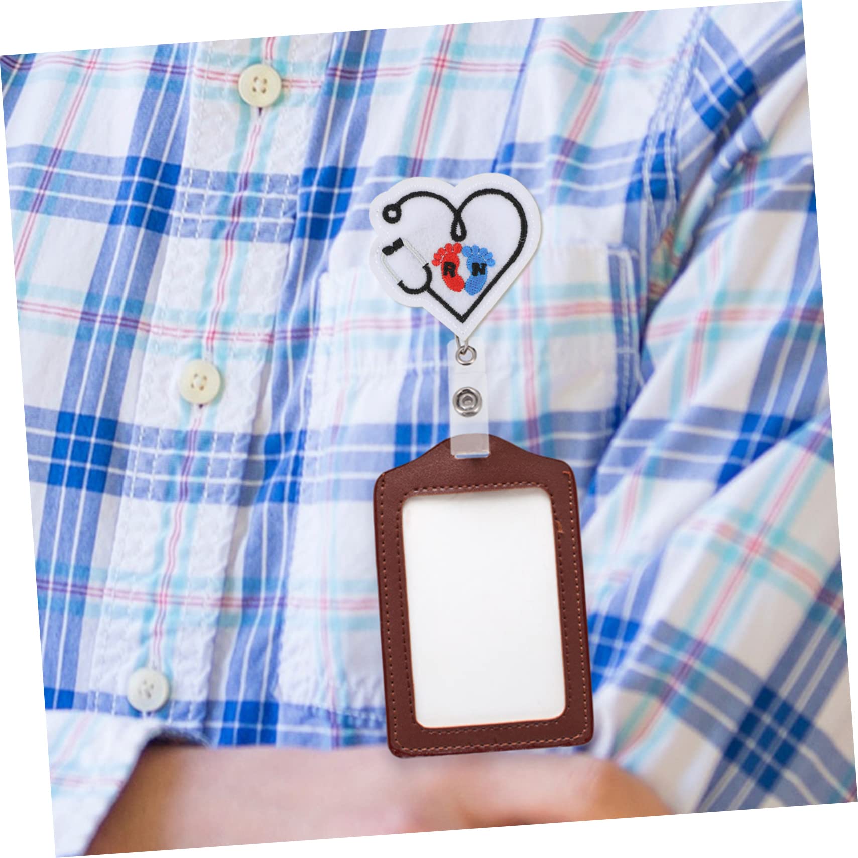 Abaodam 10pièces Porte-badge Rétractable Forme De Cœur Clip Décoratif Pour Infirmiers Personnel De Sécurité Et Employés Lot Clip Rotatif à Degrés Pour Id Cards