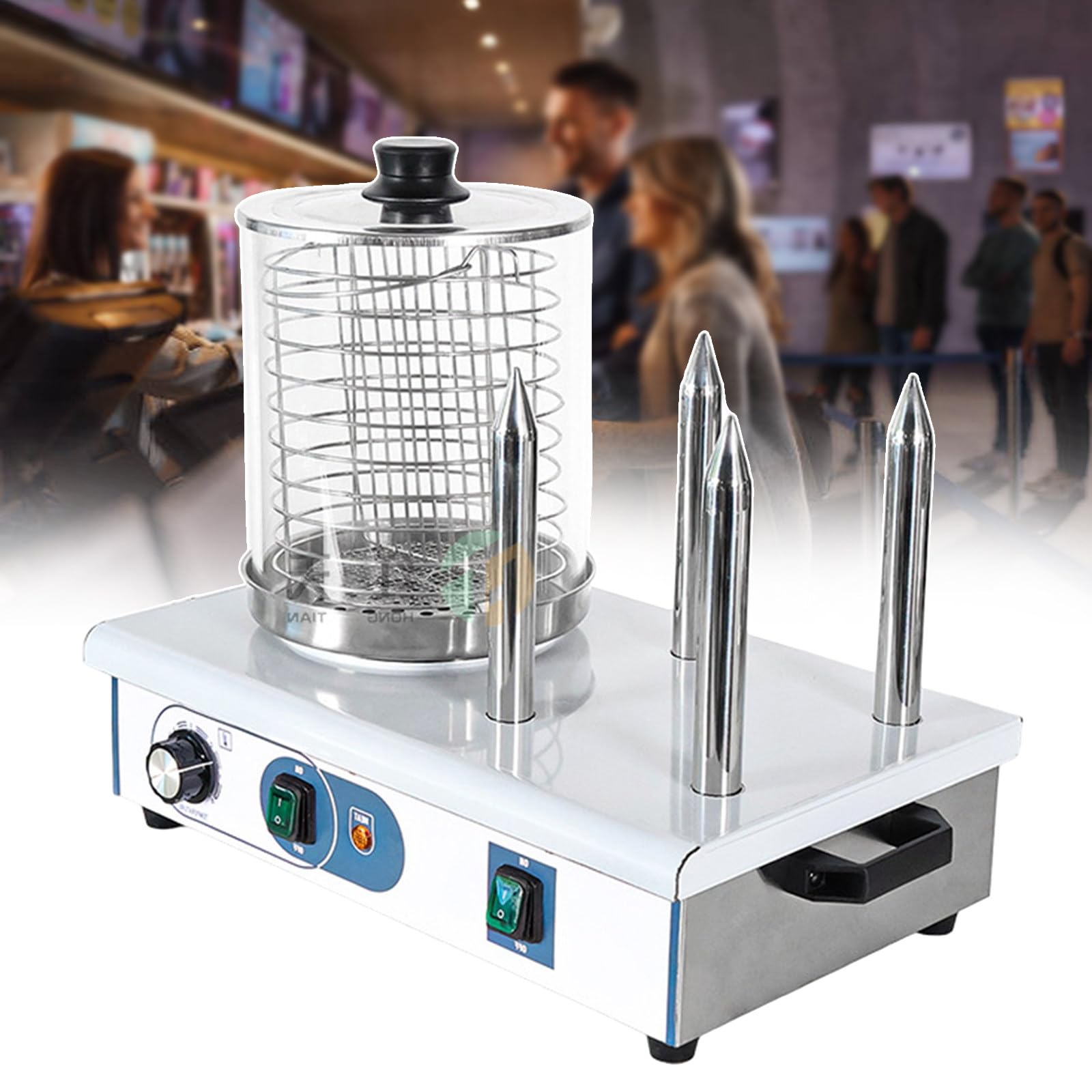 UMJIGF Hot Dog Steamer Sausage Grill Cooker, Professional Electric Hot Dog Warmer with Portable Handle, Bun Warmer Machine,