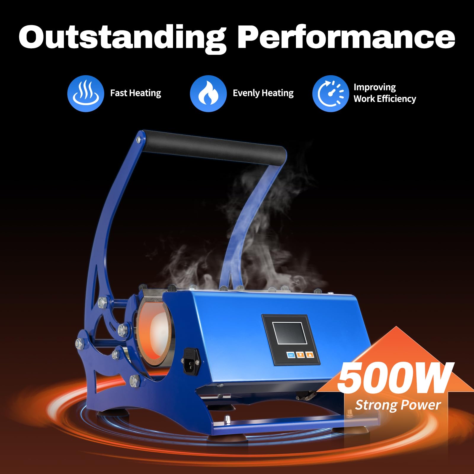 Pressa per tazze, 600 W, pressa a sublimazione 6 in 1, pressa a caldo, 0 – 200 ℃ con 6 sottobicchieri, macchina multifunzione per tazze, in lega di alluminio per caffè