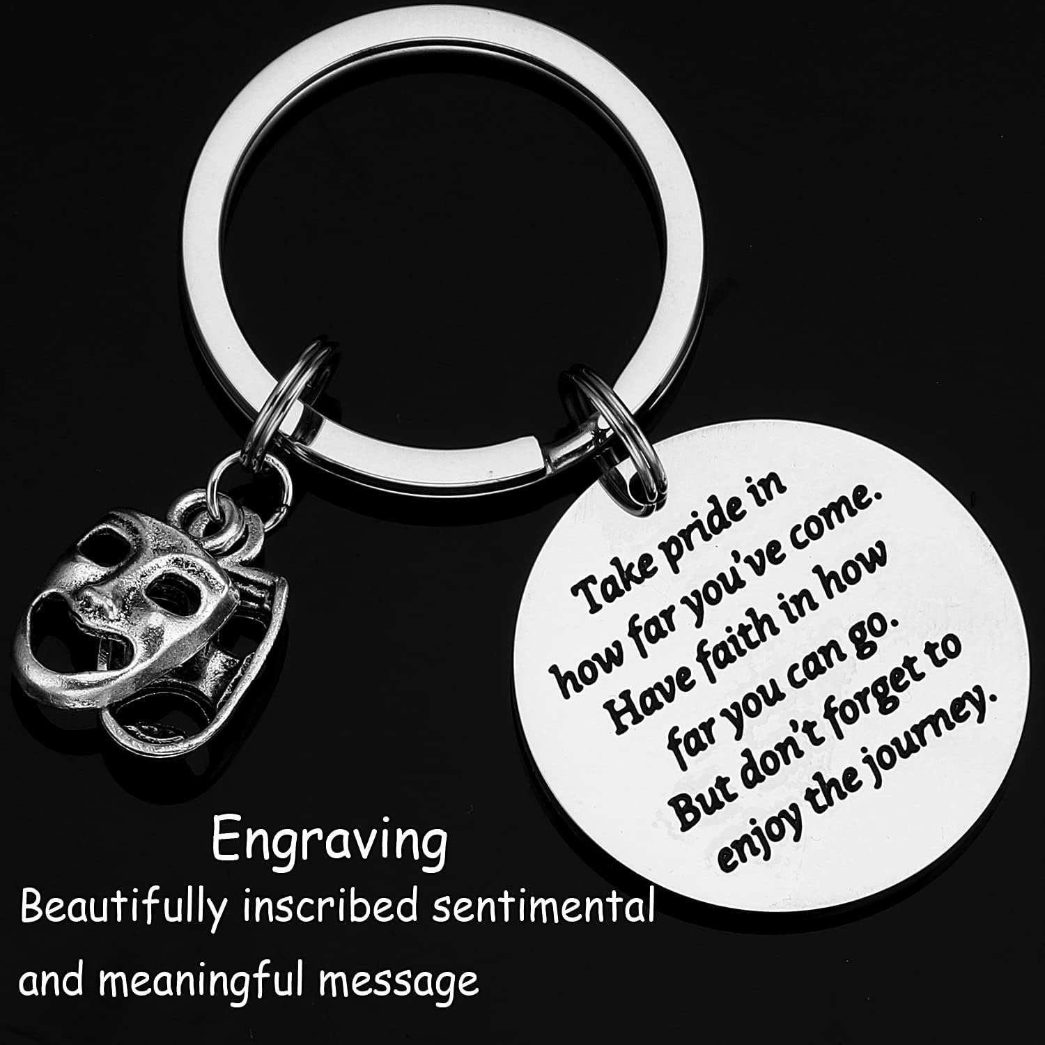 Theater Gifts Keychain for Women Men Actress Present Comedy Tragedy Keychains Jewelry Theater Keychain - Image 2