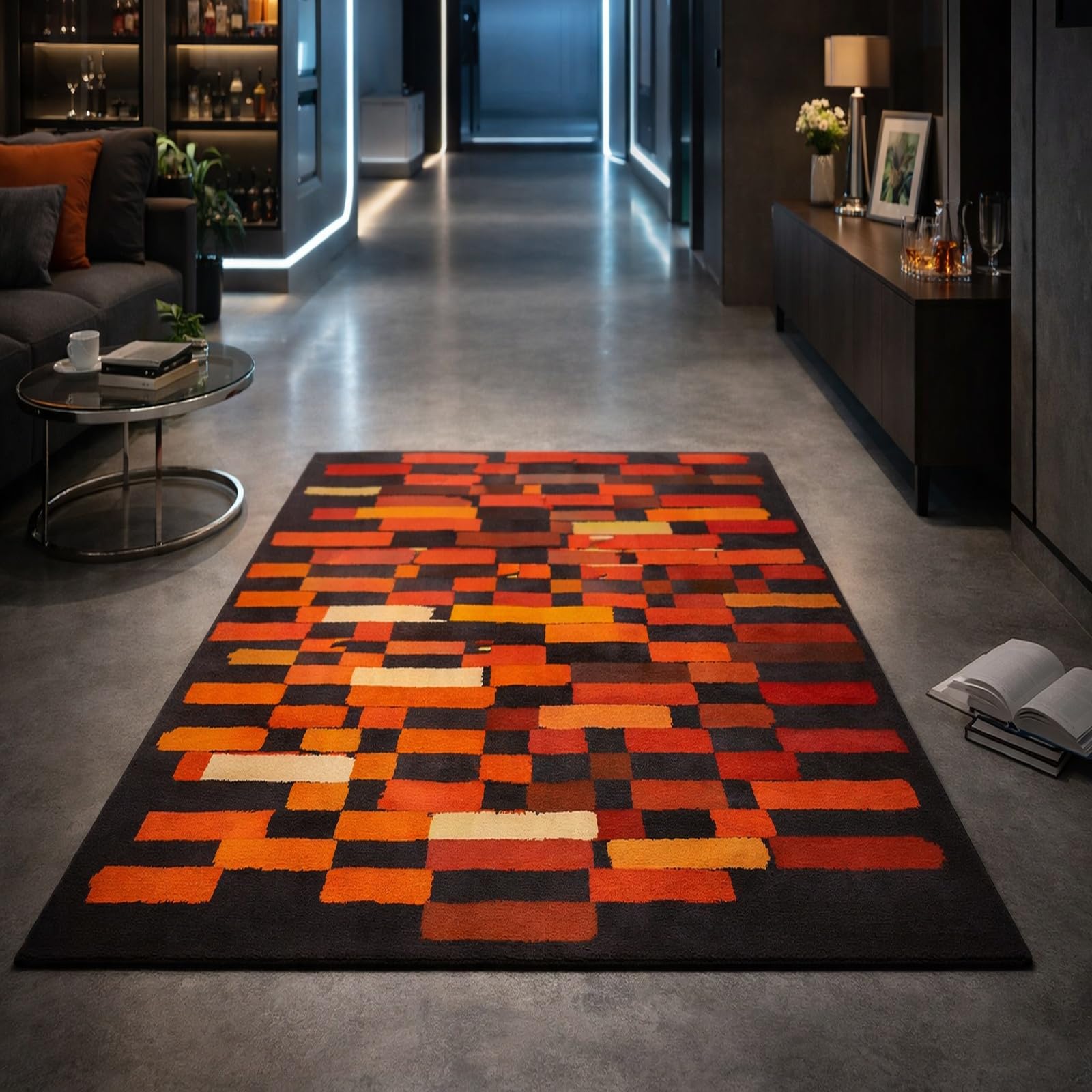 Alfombra de fácil cuidado Rururug antideslizante para sala de estar y pasillo de 100x160cm