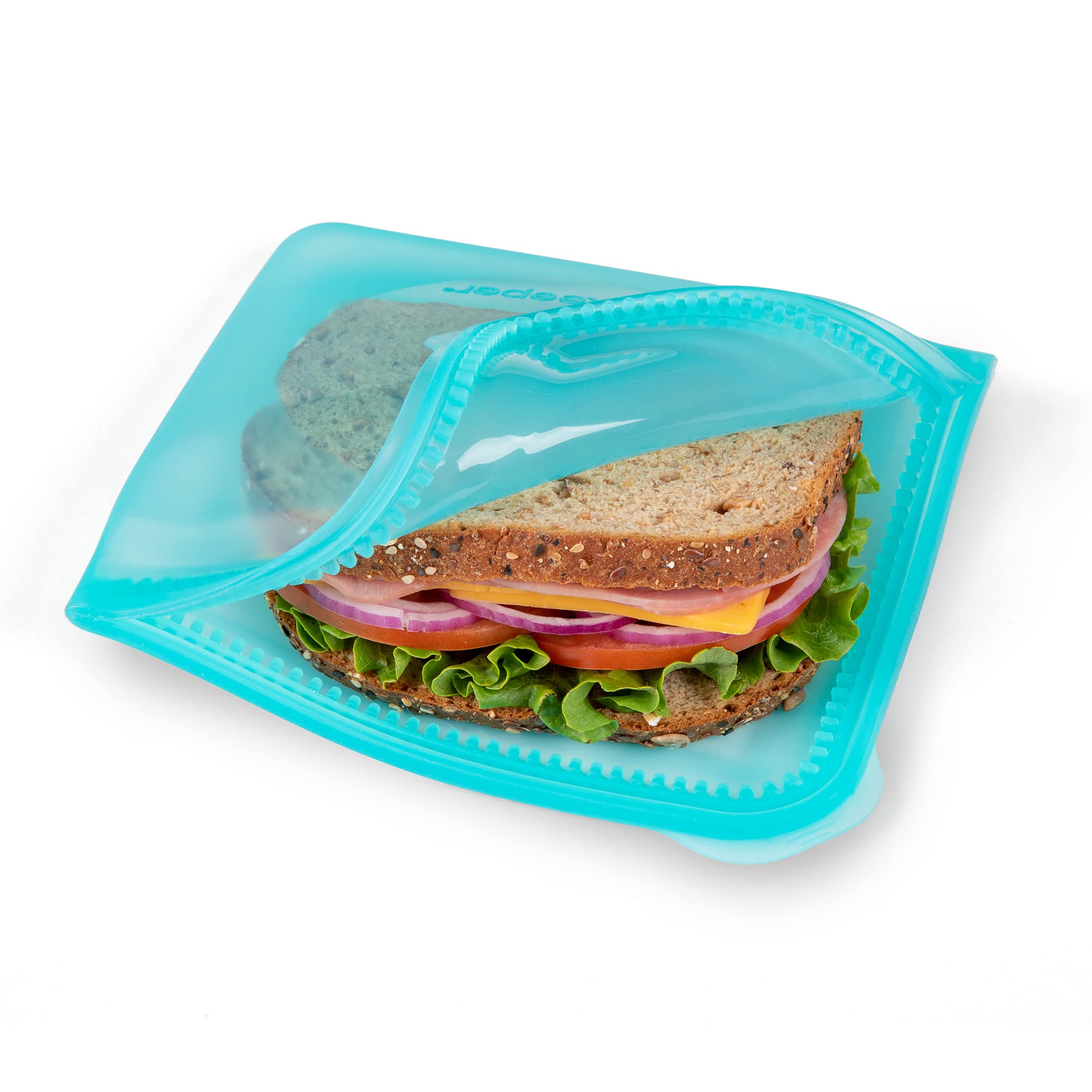 ProKeeperDual-Zipper 100% Silicone Sandwich Bag, Teal