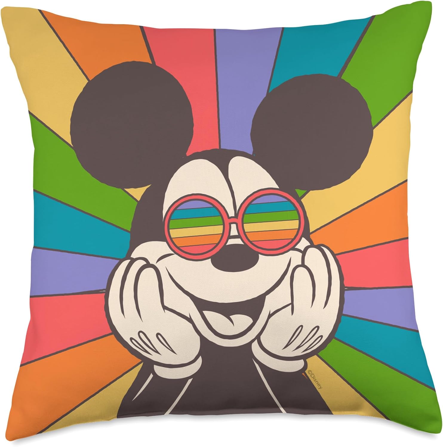 Disney Mickey Mouse Sun Burst Retro Throw Pillow