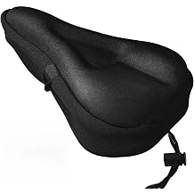 Lepat Bike Seat Cushion Cover, Gel Padded Bike Seat Saddle Cover for Men Women Extra Soft Memory Foam Cushion Cover Suitable for All BikeBlack