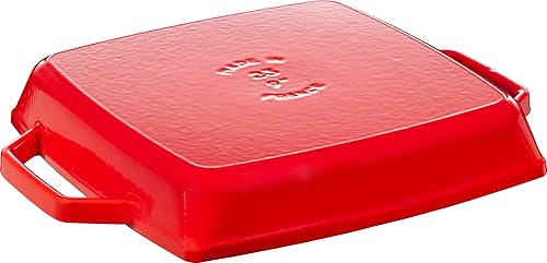 Miniatura 2 de Staub Dust 40511-685-0 Plancha rectangular con dos asas, 11.0 in, hierro fundido, rojo cereza