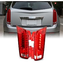 AKKON - Fits 2010-2016 Cadillac SRX LED Running Reverse Chrome Red Clear Tail Lamp Brake Lights Pair Driver + Passenger