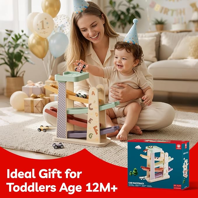 TOP Bright pista de carreras de madera para niños miniatura 9