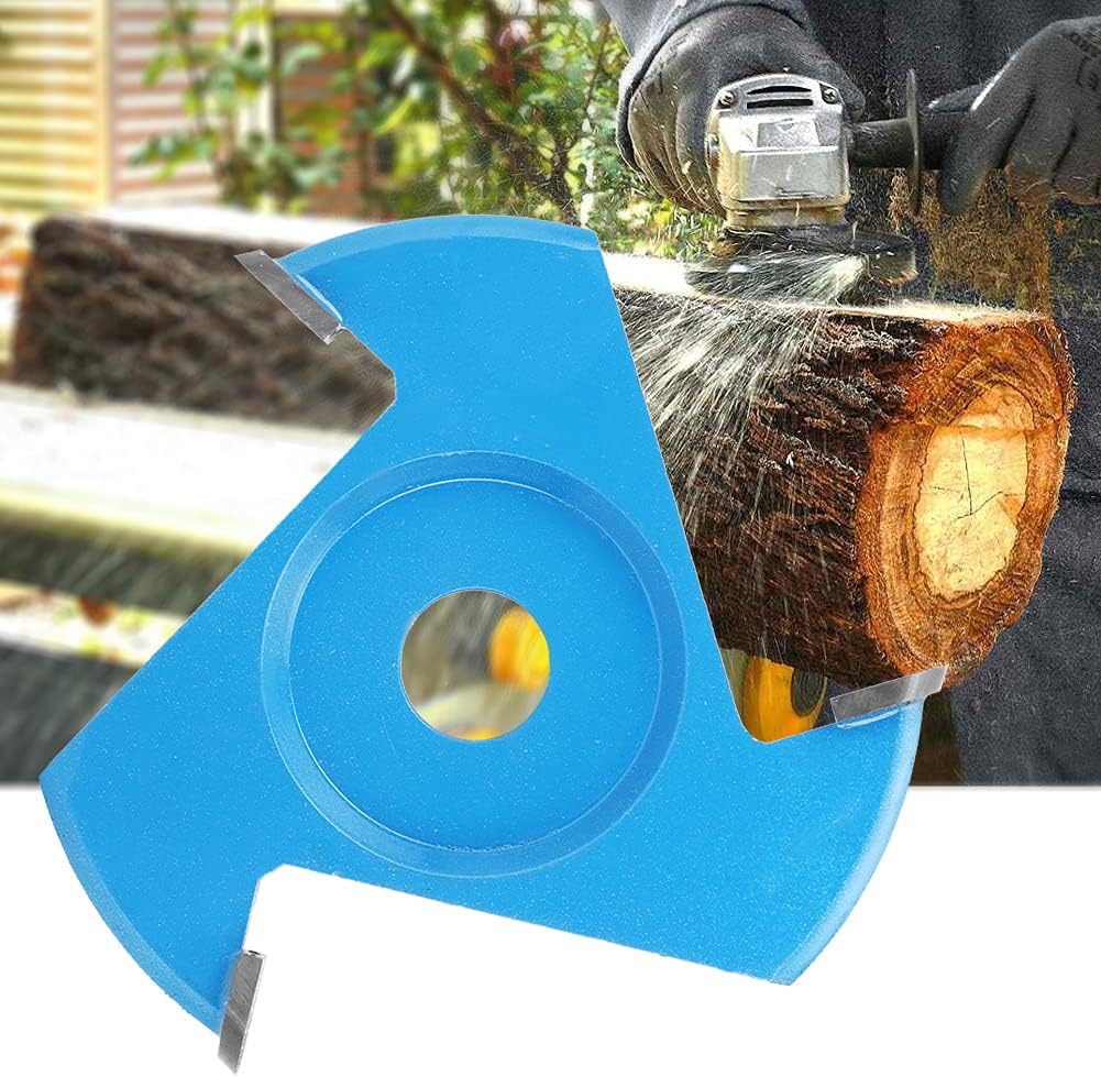 Angle Grinder Triangle Blade Carbide Tungsten Steel 3 Teeth Wood Carving Tool High Performance Durable Grinder Accessory for Woodworking Wood Carving Polished Tea Trays Coffee