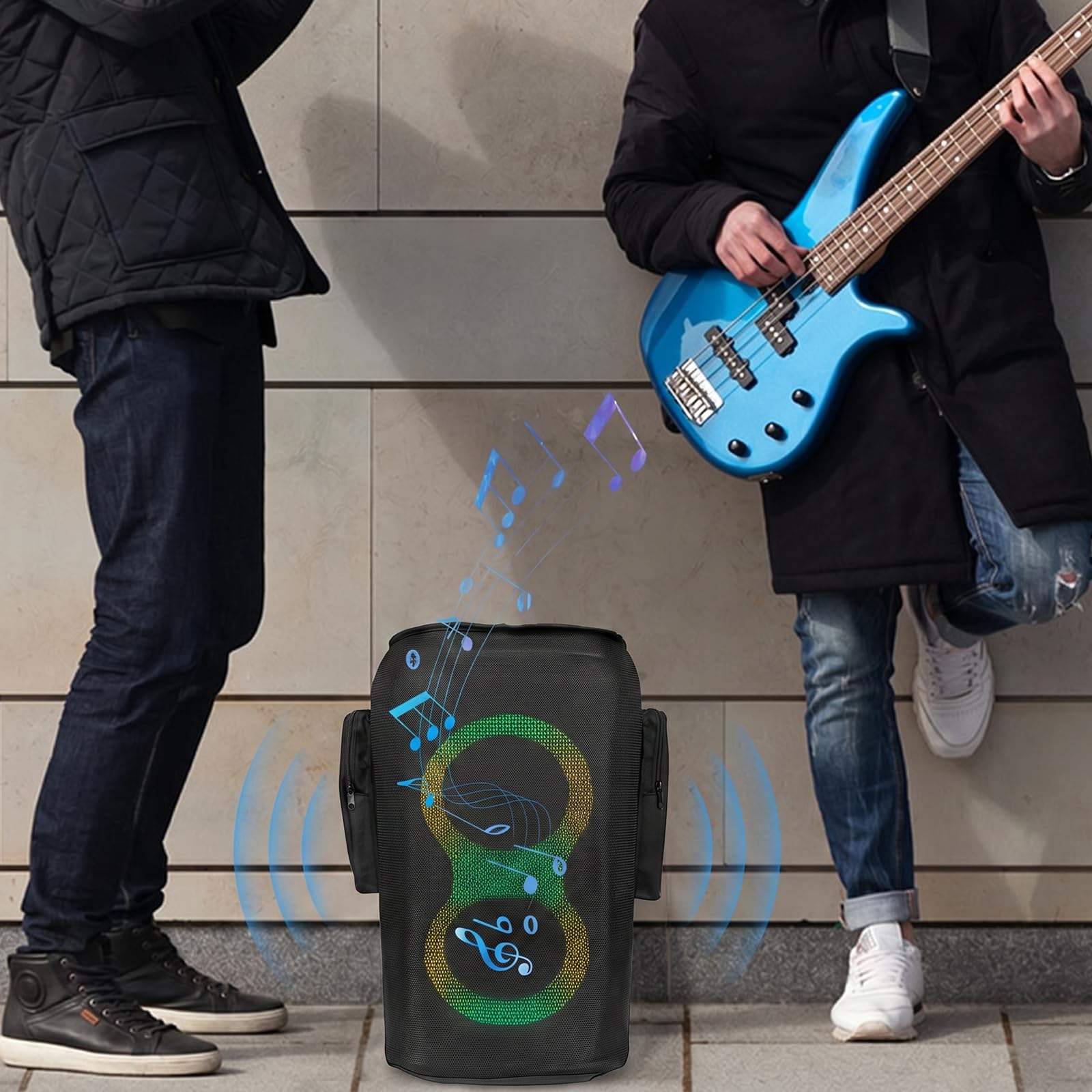 Borse di protezione per altoparlanti in set da 2, compatibili con JL PARTYBOX 110/120, con tasca per microfono e accessori, design con zip multi-finestra