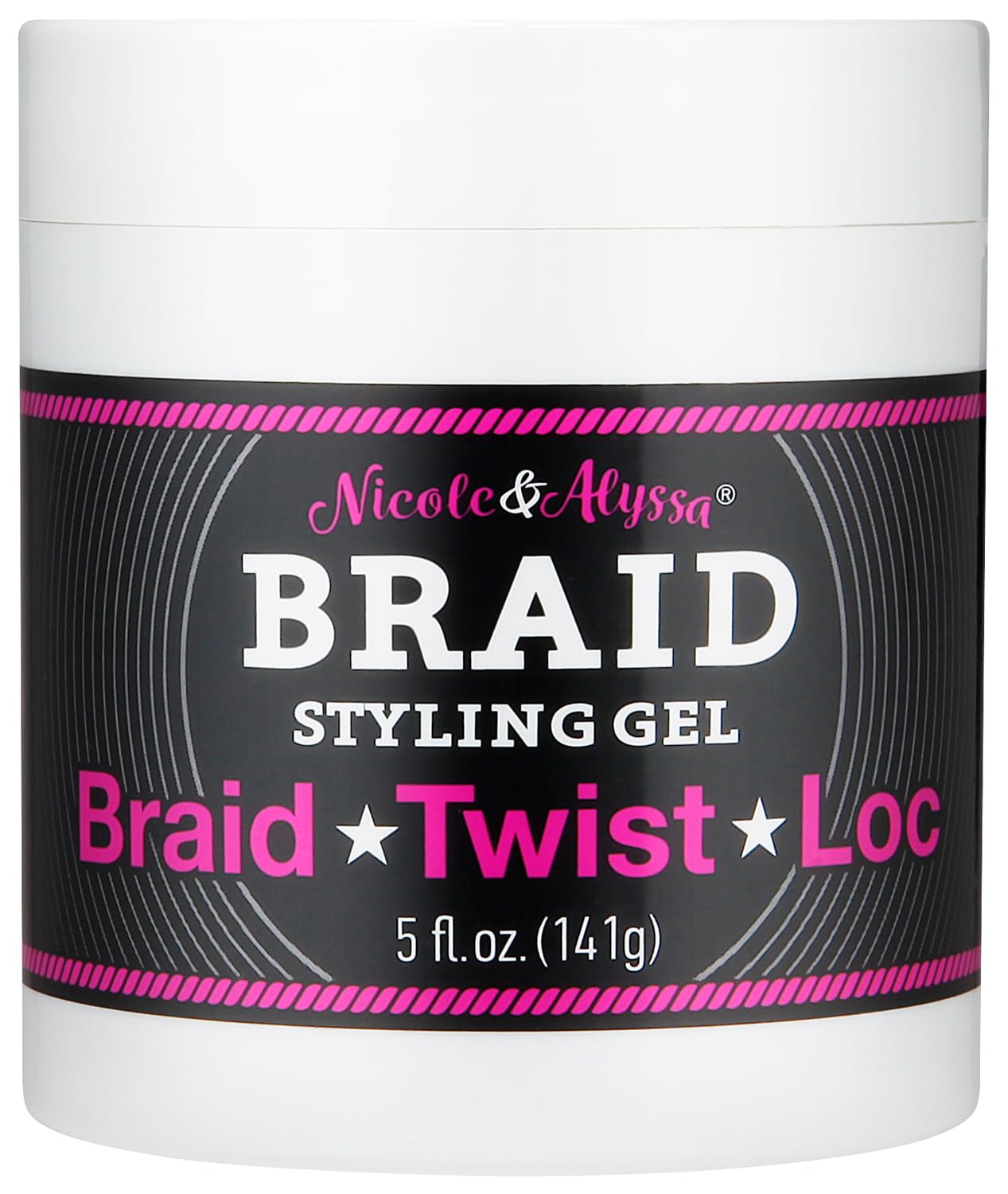 Nicole & Alyssa - Braiding Gel 5oz – No Flakes or Buildup, Perfect for Braids, Locs & Twists, Extra Hold, Frizz Control, Moisturizing Care