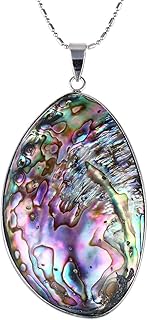 TUMBEELLUWA Sea Shell/Abalone Shell Pendant Necklace for Women, Pendant with 19.5" Chain