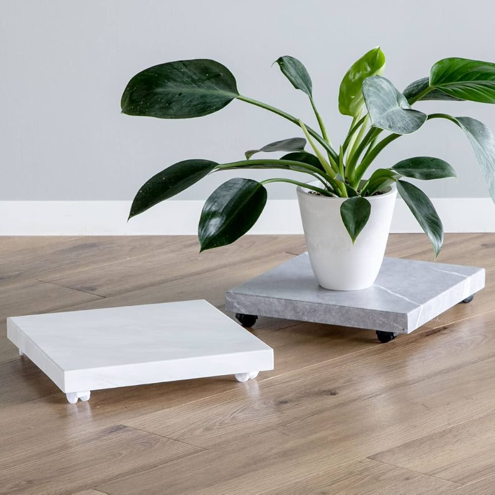 Amazon | プランタースタンド 大理石調 30cm (グレー