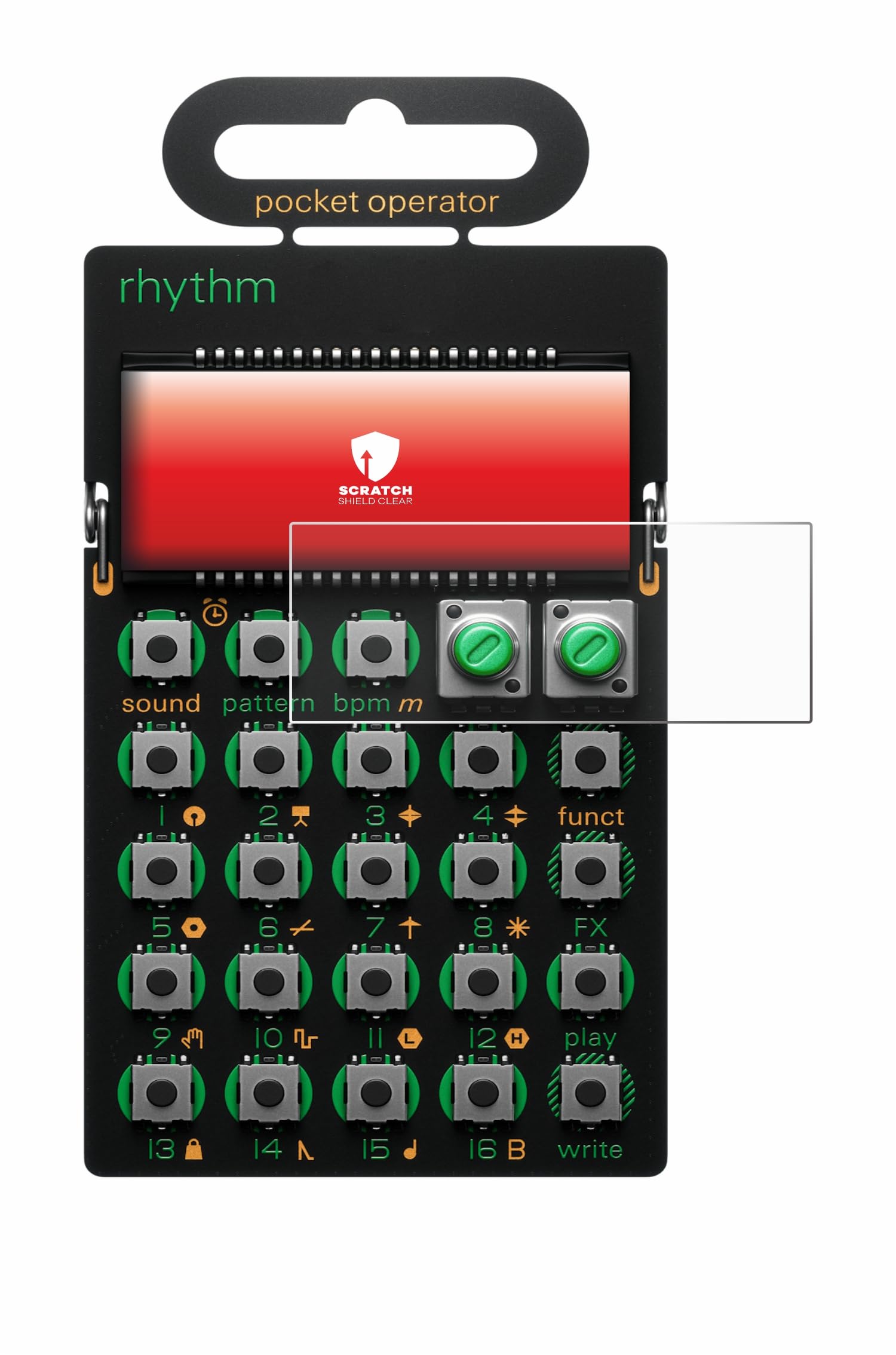 upscreen Scratch Shield Screen Protector compatible with Teenage Engineering PO-12 rhythm - HD-Clear, Anti-Fingerprint