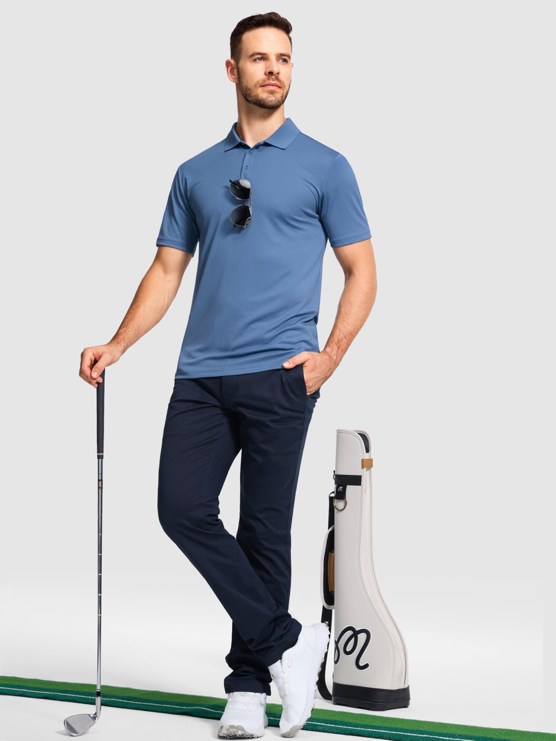 3er Pack Poloshirt Herren Kurzarm Atmungsaktiv Sport Polo Shirts Leicht Golf Tennis Polohemd Sommer Schnelltrocknend Tshirt Männer Set