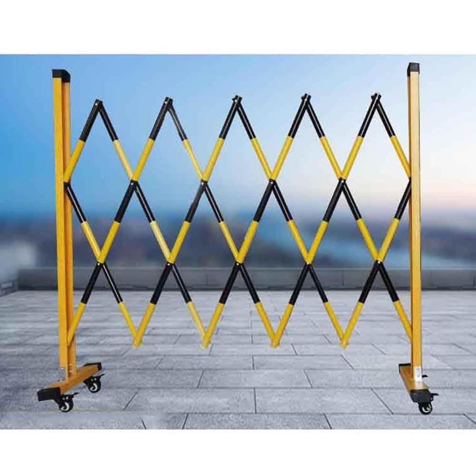Clôture de jardin réglable sur roulettes rétractable pour contrôle de circulation