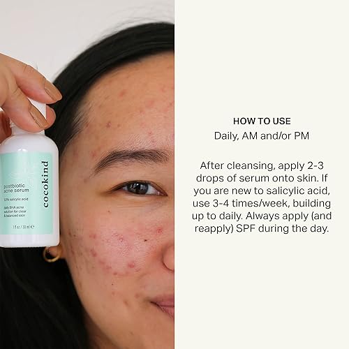 Miniatura 4 de Cocokind Suero posbiótico para el acné, suero de ácido salicílico y exfoliante líquido BHA - Suero exfoliante, iluminador e hidratante