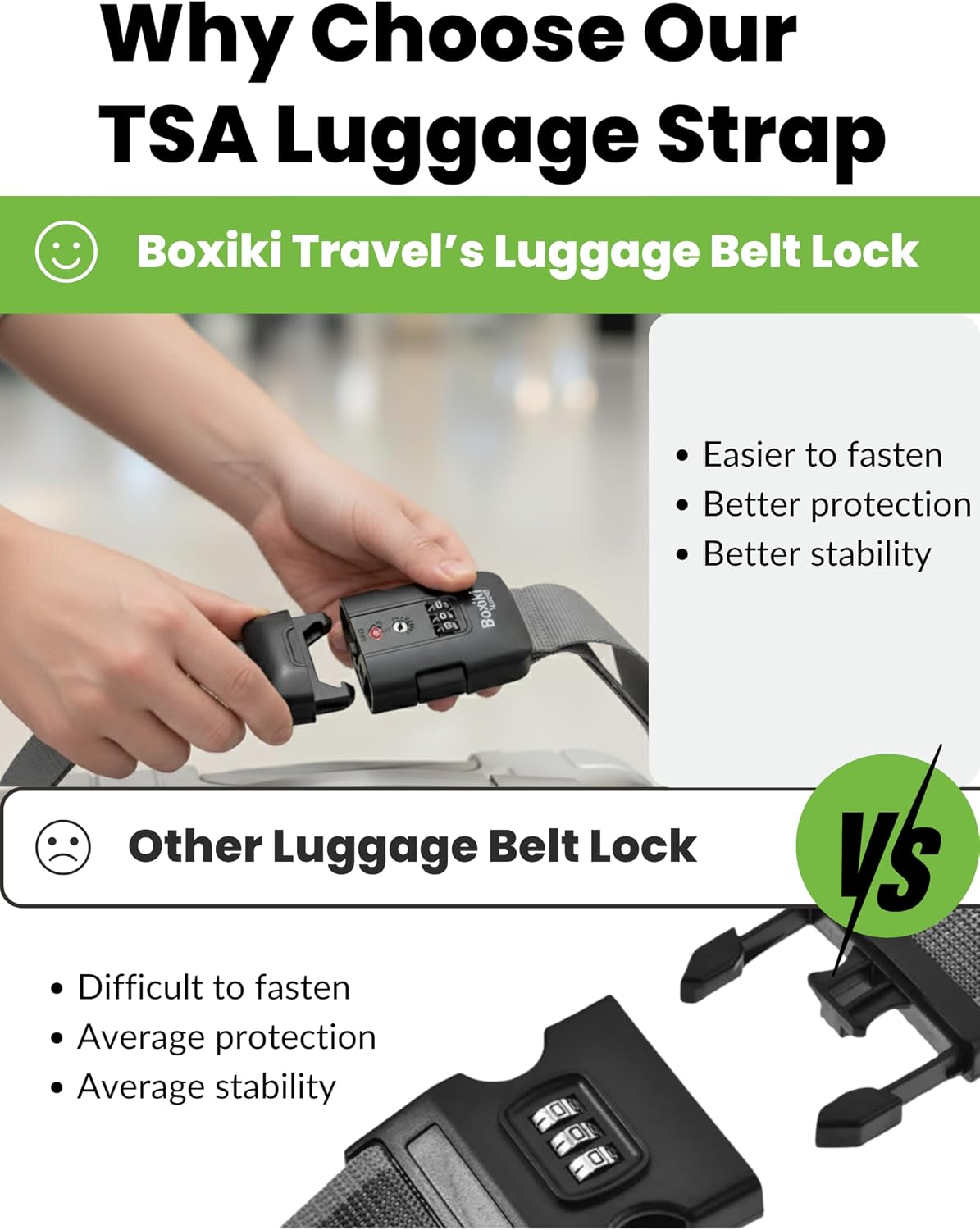 Charcoal Grey TSA Approved Luggage Straps Set of 2, Precision-Engineered Adjustable Suitcase Belts with 3-Dial Combination Lock, Heavy-Duty Polyester Travel Belt Fits Checked Bags and Carry-On