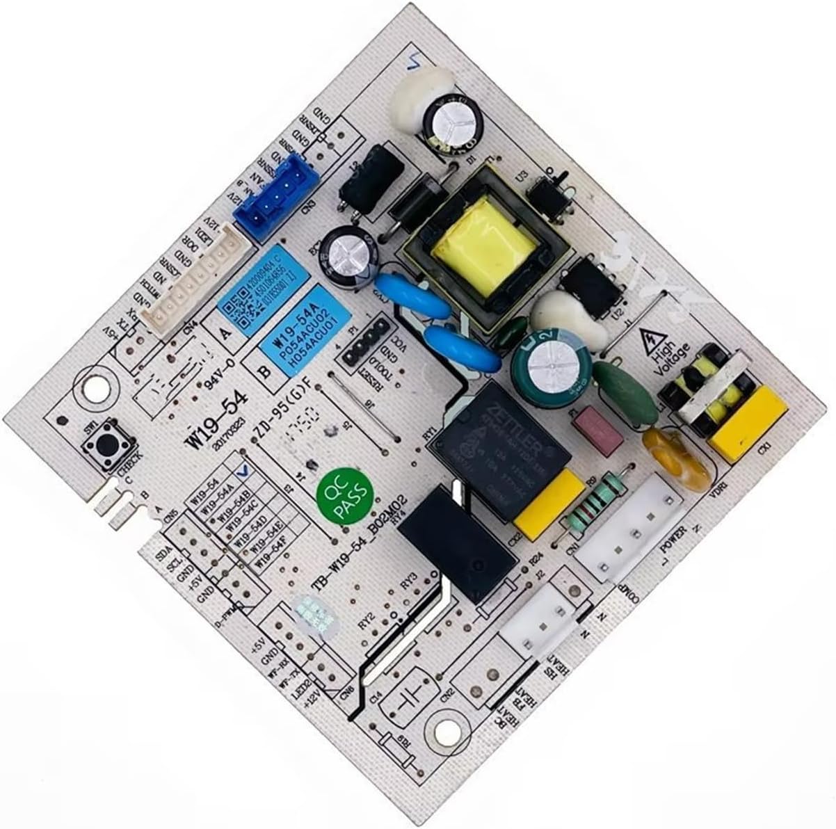 W19-54A Circuit PCB W19-54 Fridge Motherboard Freezer Parts ，Motherboard, Compatible for Homa Refrigerator Control Board