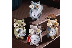 TIED RIBBONS 4 Pcs Owl Babies Miniature Figurines
