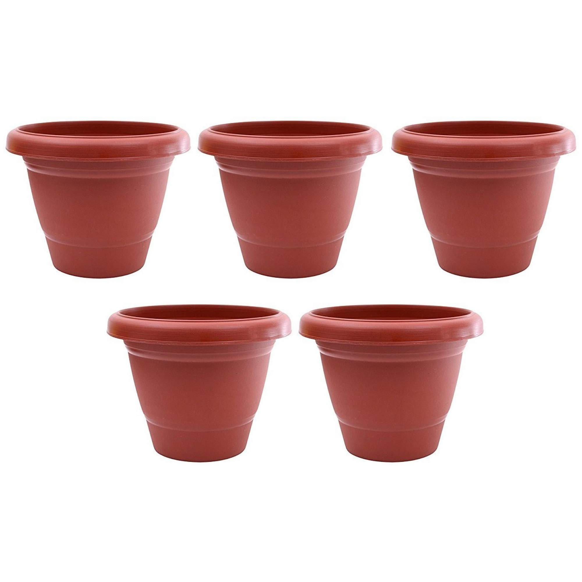 Kalfo 6 Inch Round Planter Plastic Pot for Gardening (Size- 6 Inch, Color: Brown, Pack of 5) (B08VJ61XKG) Amazon Price History, Amazon Price Tracker