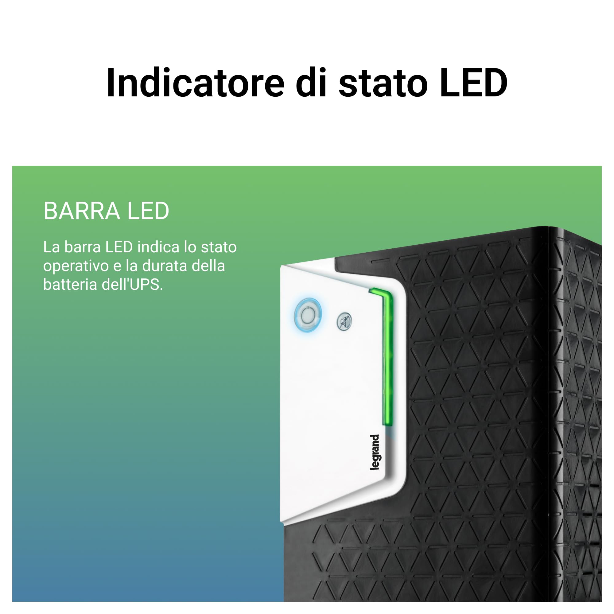 Bticino Legrand LG-310180 UPS Monofase Gruppo di Continuità per PC, Line Interactive, VI Keor SP 600VA, Autonomia 10 Minuti, 6 Prese IEC, Presa USB HID