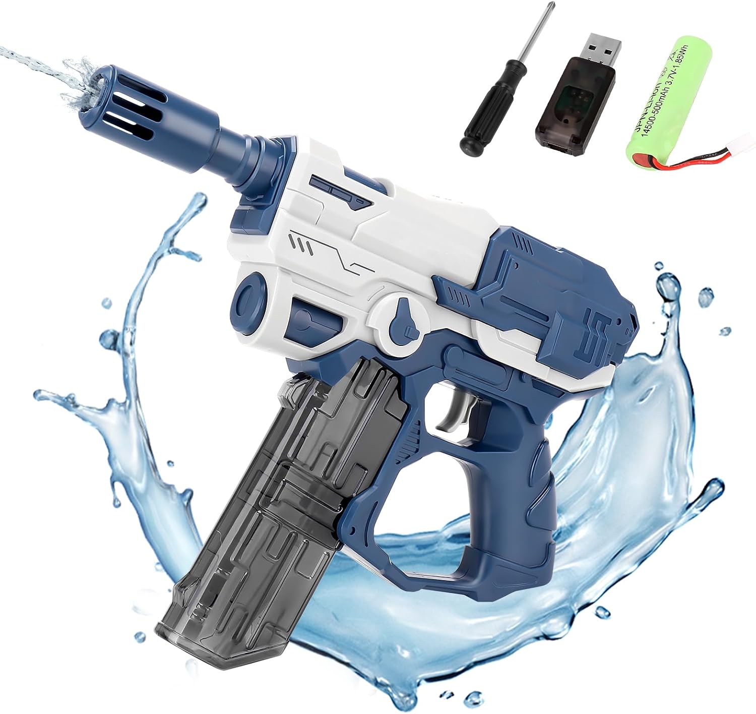 Pistola De Agua Eléctrica De Largo Alcance Con Depósito Grande Y Efecto Llama, Para Niños Y Adultos