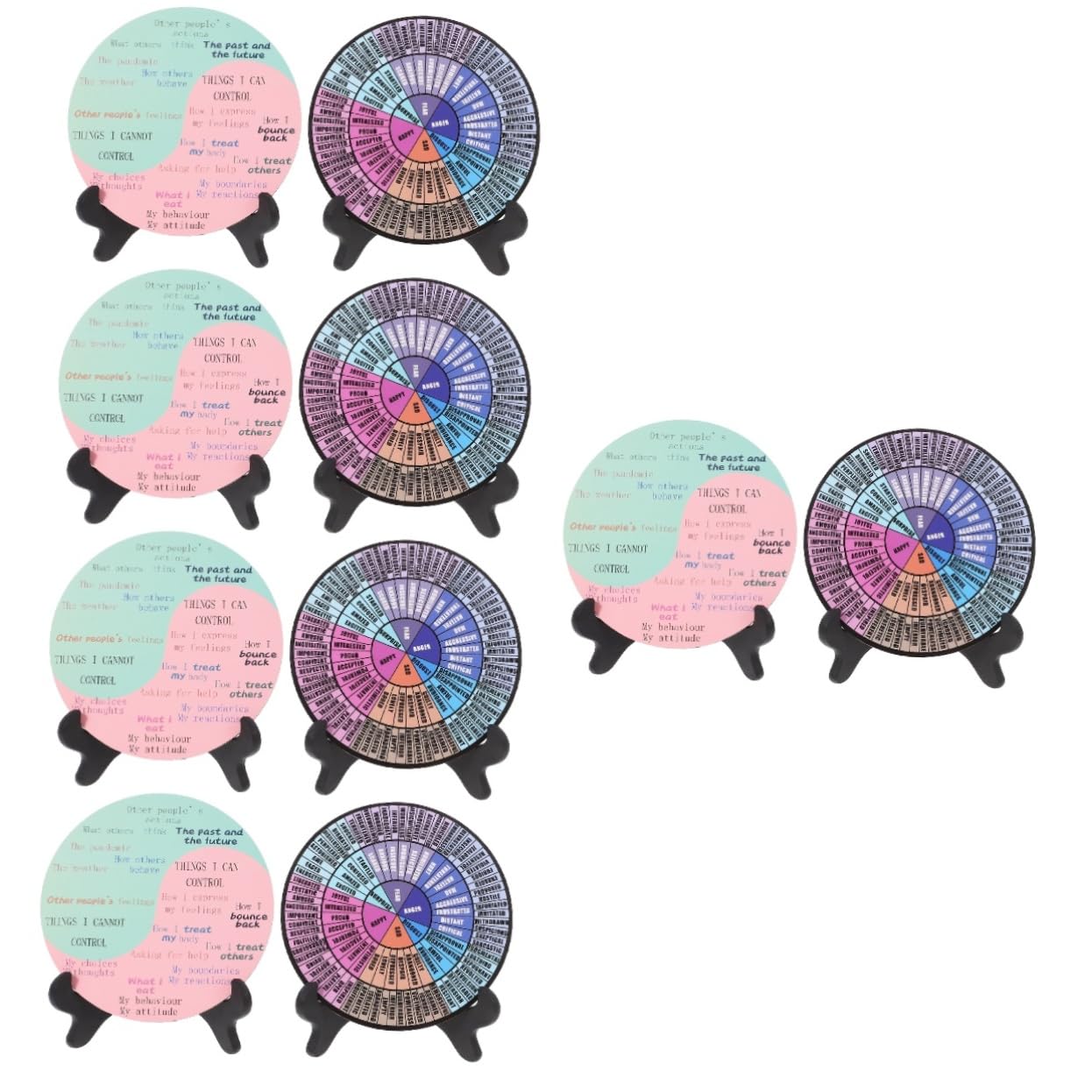 LALAFINA 10pezzi Ruota Delle Colorata Con Base Decorazione Da Scrivania Per Ufficio e Casa Accessorio Per Benessere Psicologico e La Creatività