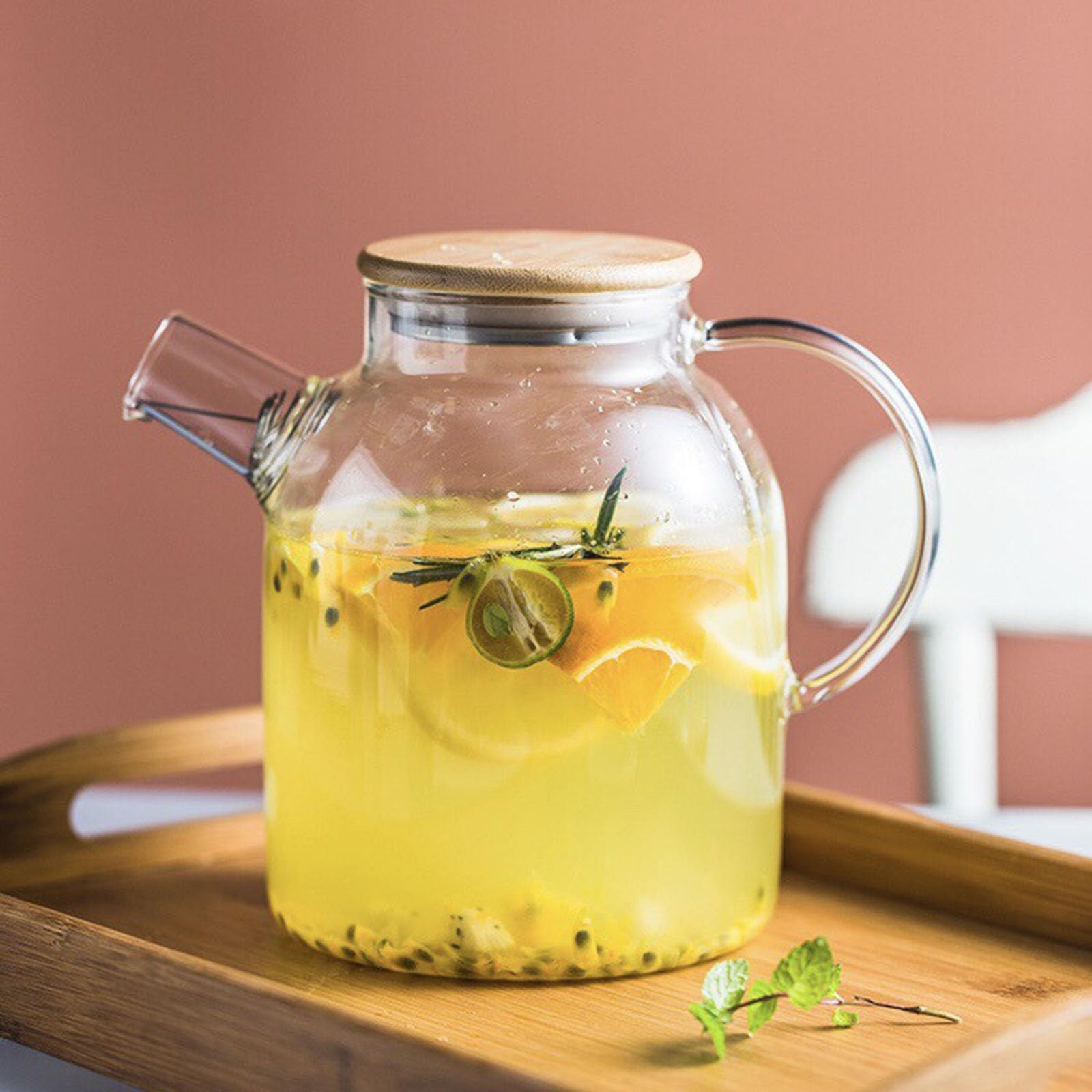 Teiera in vetro con infusore per tè sfuso e tè in fiore, teiera in vetro resistente al calore e bollitore per piano cottura, macchina da tè perfetta, 1600ml/500 oz