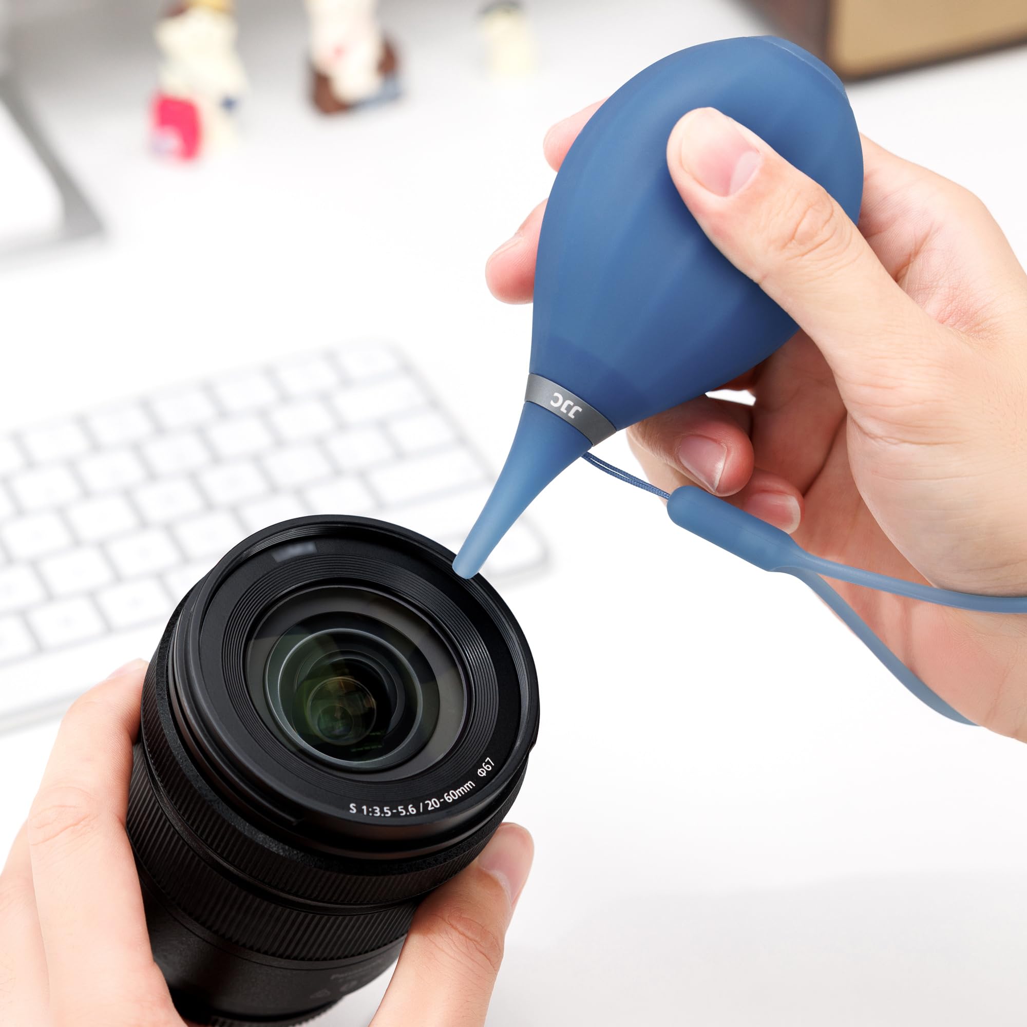 [Versione aggiornata] Soffiatore d'aria in silicone con punta morbida per fotocamera, per pulizia lenti della fotocamera, per sensore, tastiere LCD, filtri, stampa con inchiostro alcool, sostituisce
