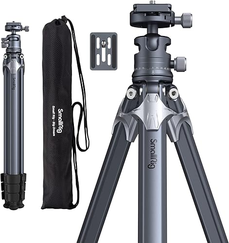 SmallRig Trípode de viaje ligero AP-01 con estructura compacta, cabezal de bola de 360, placa de liberación rápida, bolsa de viaje, carga de hasta